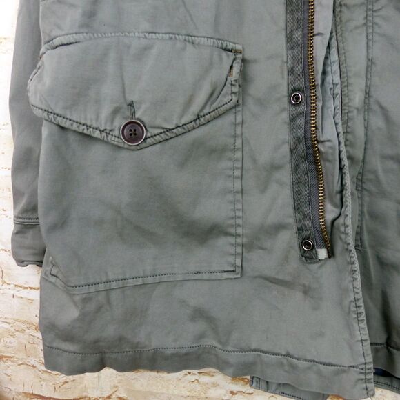 Z Brand Jacket Men L Baggy Olive Green Military Utility Parka Hooded Field Y2K - Picture 6 of 14